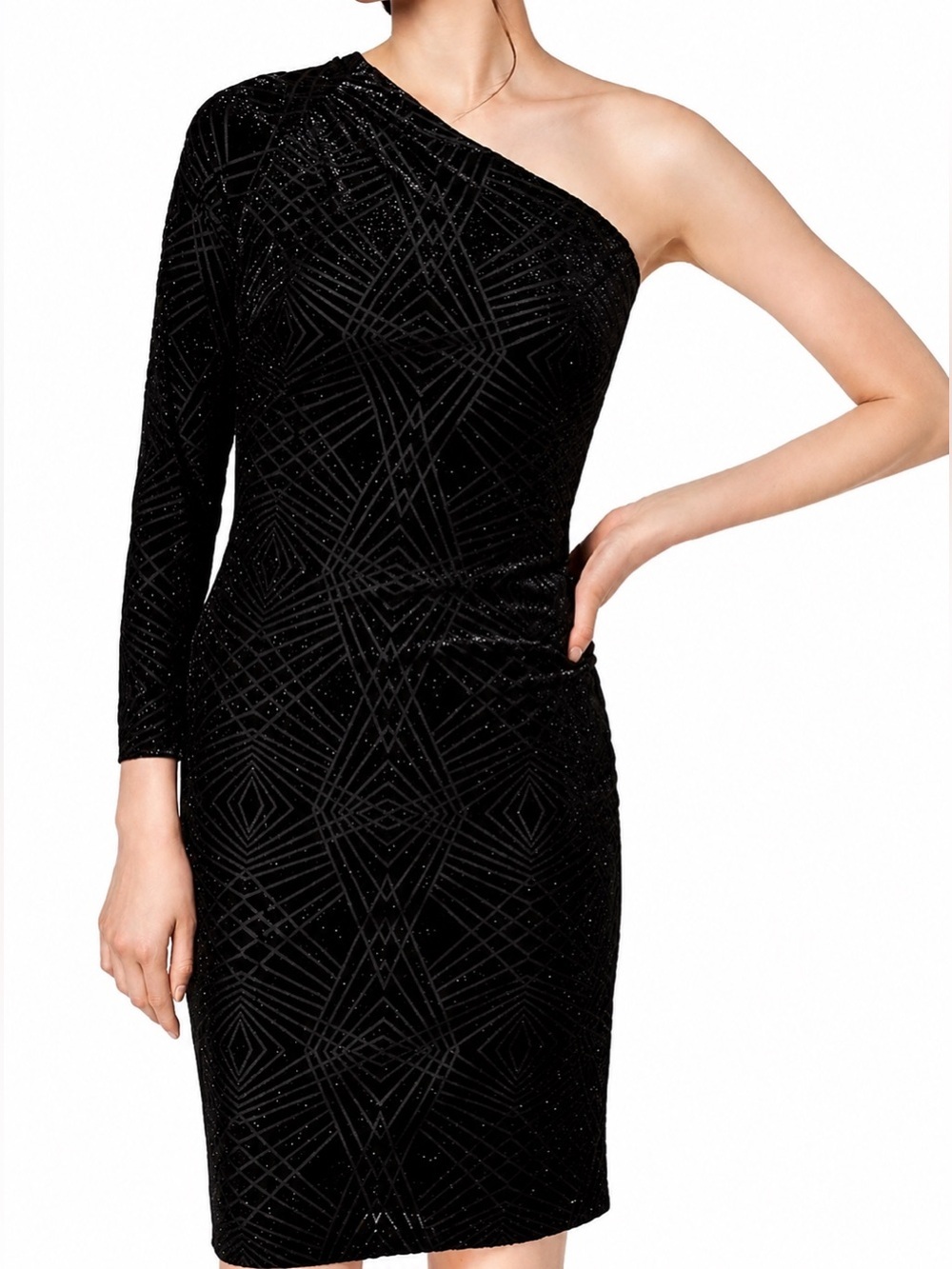 Calvin Klein NWT one shoulder black dress, size 2